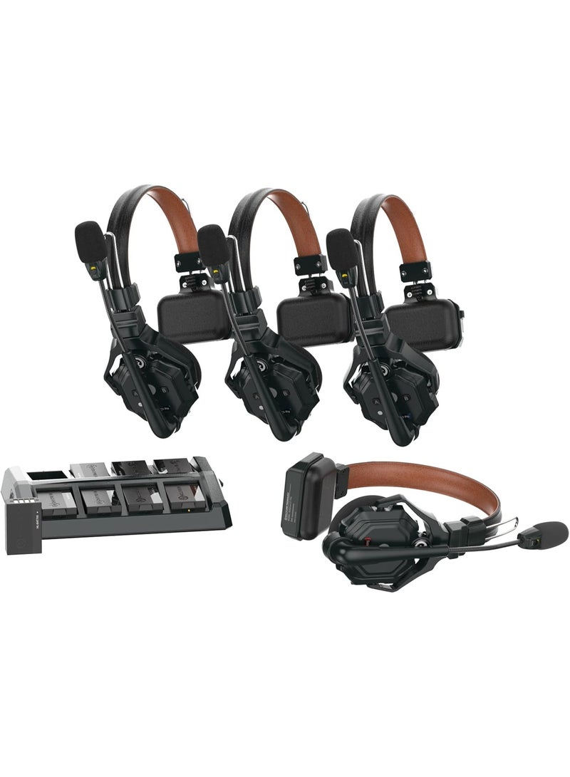 Hollyland Solidcom C1 Pro Wireless Intercom Headset System Full Duplex 4-Person 1100ft Range ENC Noise Cancellation Single Ear Headset with PTT Mute for Church Drone TV Film Production - Image 1